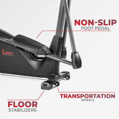 Sunny Health & Fitness Full Body Workout Elliptical Trainer with Digital Performance Monitor, Low Impact Exercise, and Optional Bluetooth with Exclusive SunnyFit App