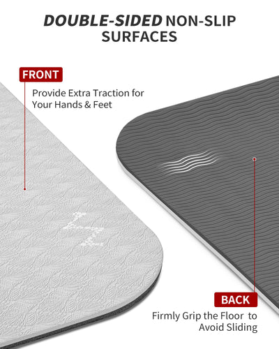 CAMBIVO Large Yoga Mat (6'x 4'), Extra Wide Workout Mat for Men and Women, Yoga Mat Thick 1/3 &1/4 Exercise Mats for Home Workout, Yoga, Pilates (Black,1/4 inch)