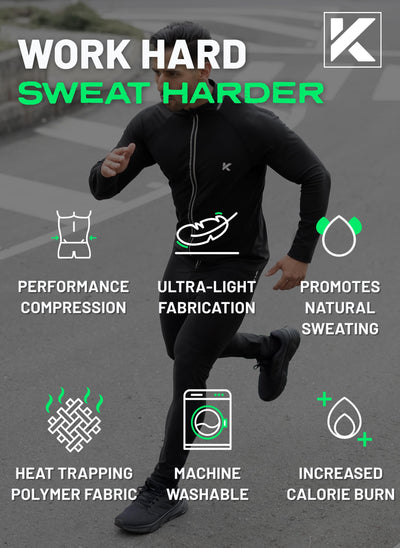 Kewlioo Pro Men's Heat Trapping Sauna Suit For Men, Sauna Long Sleeve Sauna Shirt for Gym, Workouts