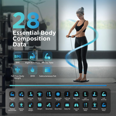 Posture Scale for Body Weight and Fat, Digital Bathroom Scale BMI Weighing Bluetooth Body Fat Scale, 8 Electrode Smart Body Fat Scale, Full Body Composition Analyzer with Voice Prompt