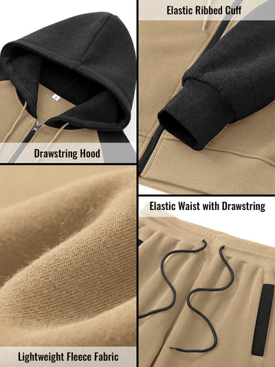 Men's Tracksuit 2 Pieces Set Zip Up Hoodie Sweatsuits Athletic Jogging Suit Set Casual Outfit with Pockets