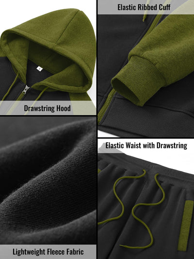 Men's Tracksuit 2 Pieces Set Zip Up Hoodie Sweatsuits Athletic Jogging Suit Set Casual Outfit with Pockets