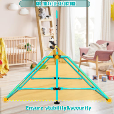 MARFULA Foldable Gymnastic Bar for Kids Ages 3-9, 9 Height Levels, 200 lbs Weight Capacity, 5 Ft Length Gymnastic Kip Bar with Mat, Gymnastic Equipment for Home and Gym Center Indoor Outdoor Use