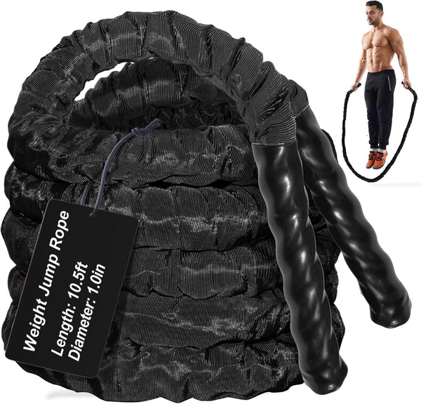 Battle Ropes for Home Gym Exercise: 1 Inch Diameter 9.2 FT Length Workout Rope Exercise Rope Training Ropes with Protective Sleeve for Kids Men Women Exercise Fitness & Strength Training