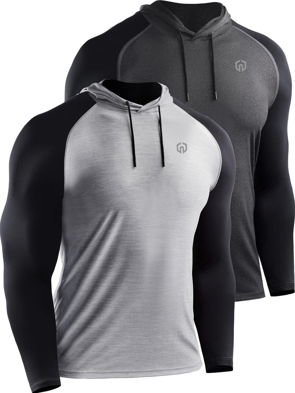 NELEUS Men's Dry Fit Athletic Shirt Workout Running Long Sleeve Shirts with Hoods