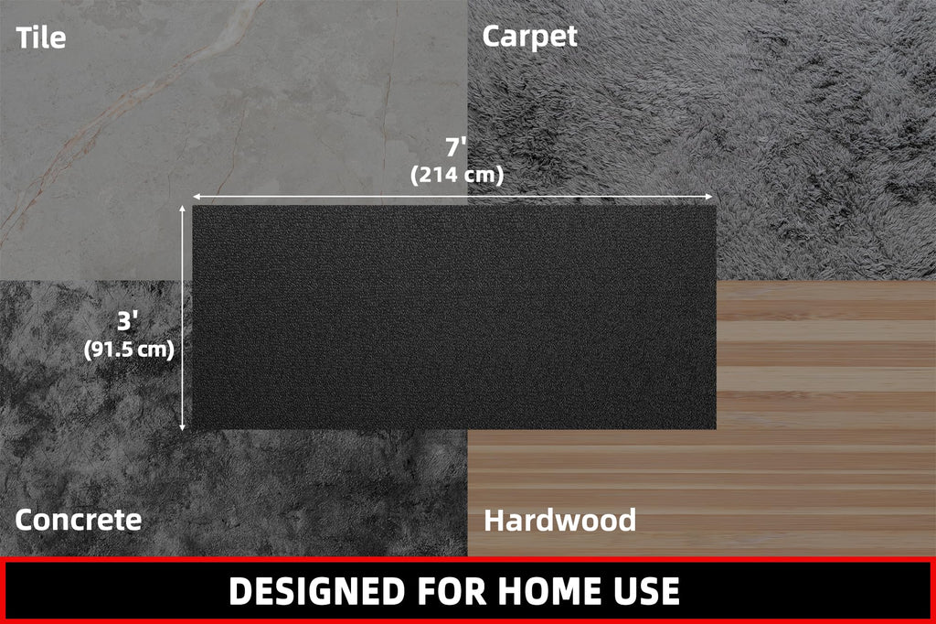 Treadmill Mat, 7'x3'/6'x3'/6'x2.5'/5.6'x2'/4'x2', 6mm Thick Exercise Equipment Gym Mat for Hardwood FloorCarpet, Compatible with Peloton Bike, Indoor Spin Bike, Elliptical