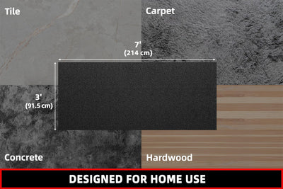 Treadmill Mat, 7'x3'/6'x3'/6'x2.5'/5.6'x2'/4'x2', 6mm Thick Exercise Equipment Gym Mat for Hardwood FloorCarpet, Compatible with Peloton Bike, Indoor Spin Bike, Elliptical