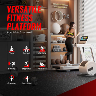 SUPERJARE 0.56'' Thick 12 Pcs 48 Sq Ft Rubber Top Exercise Equipment Mats, High Density EVA Foam Mats with Rubber Top, Interlocking Gym Flooring for Home Gym, Protective Workout Mat, Black/Grey