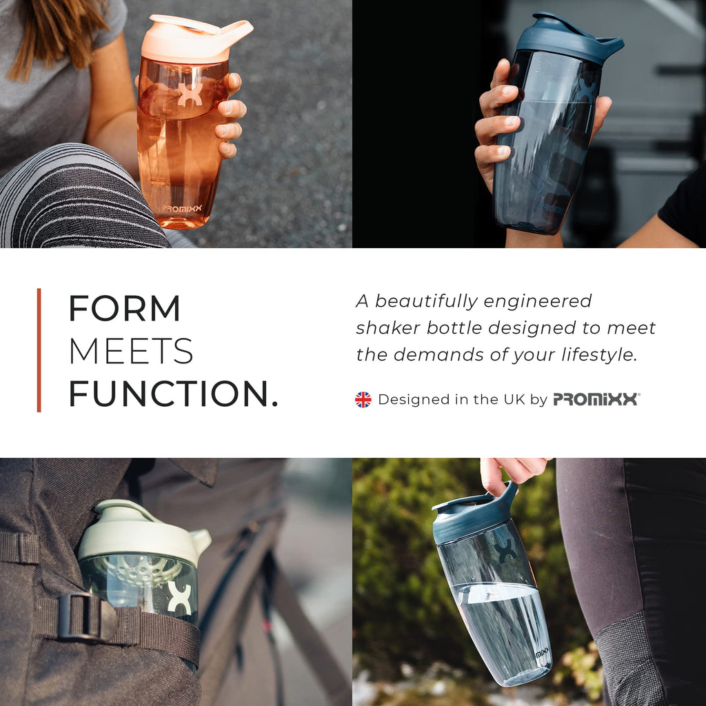 Promixx Pursuit Protein Shaker Bottle (24 oz) – Silent No-Ball Mixer, Leak-Proof Lid, BPA/BPS & Phthalate-Free ECOZEN – Easy-Clean Shaker Cup for Protein Shakes, Pre & Post-Workout Smoothies