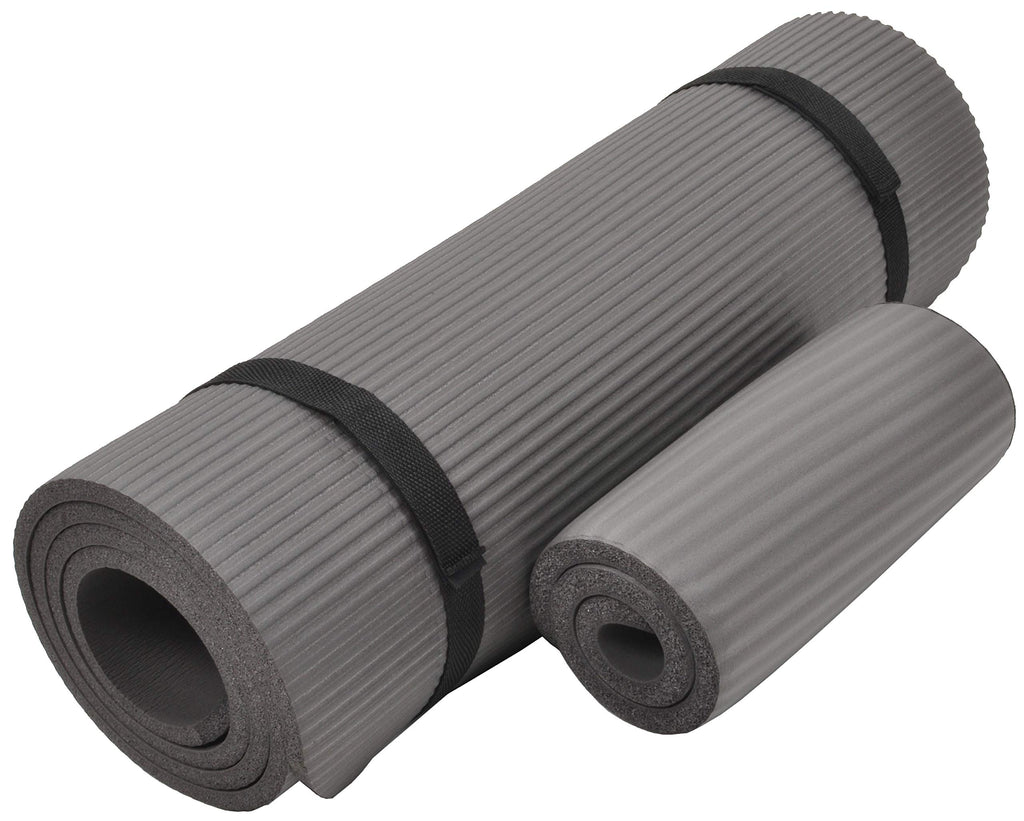 Fitvids All Purpose 1/2-Inch Extra Thick High Density Anti-Tear Exercise Yoga Mat and Knee Pad with Carrying Strap and Optional Yoga Blocks, Multiple