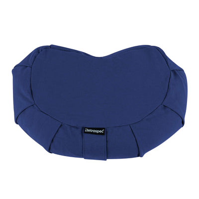 Retrospec Sedona Zafu Meditation Cushion with Buckwheat Hull Fill - Adjustable Yoga & Pilates Equipment Support - 17in Crescent Cotton Cover