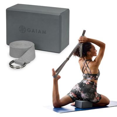 Gaiam Yoga Block - Supportive Latex-Free Eva Foam - Soft Non-Slip Surface with Beveled Edges for Yoga, Pilates, Meditation - Yoga Accessories for Stability, Balance, Deepen Stretches