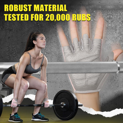 Ventilated Weight Lifting Gloves, Thick Padded Workout Gym Gloves with Full Palm Protection & Grip & Shock Absorption for Women & Men's Fitness Exercise Training