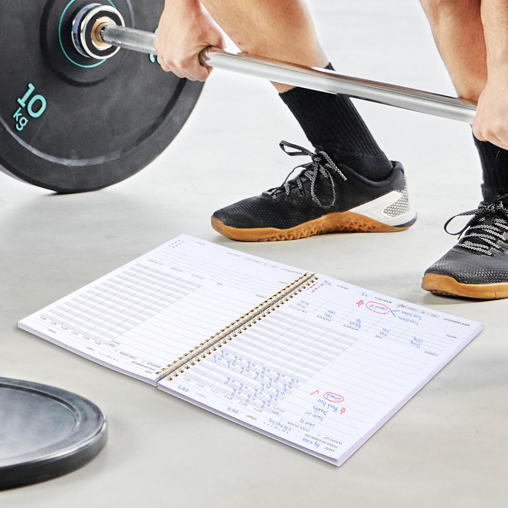 Fitness Journal Workout Planner for Women & Men, A5 (6.4" x 8.3") Workout Journal Log Book Planner Gift for Track Gym Essentials, Home Workouts, Track Progress, Achieve Wellness Goals, Pink