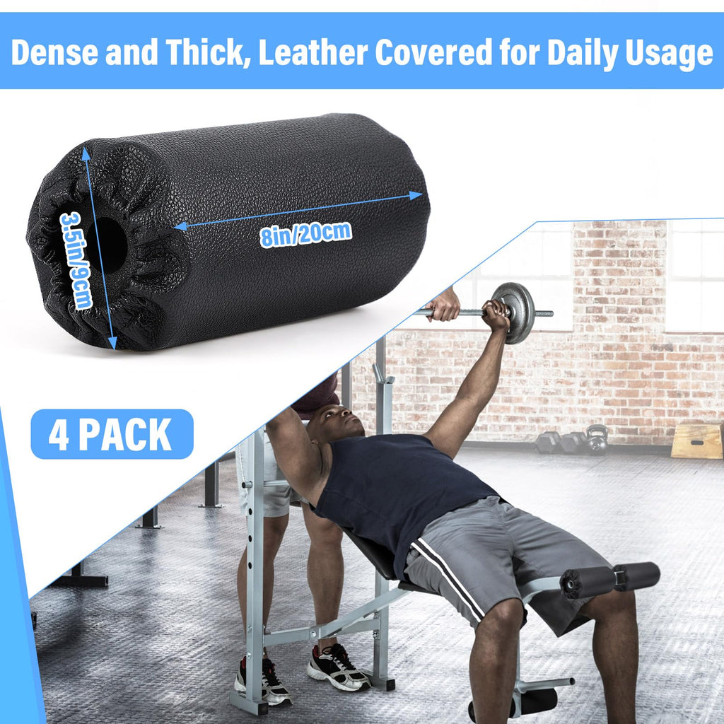 4 Pcs Foam Foot Pads Foam Roller Pad Replacement for Weight Bench Inversion Table and Gym Exercise Equipments(7 x 3.5 x 0.8 Inches)