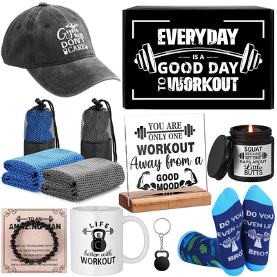 Coume 11 Sets Fitness Gifts for Women Cross Gifts Pink Workout Presents Country Christmas Gym Marathon Running Presents(Cute Style)