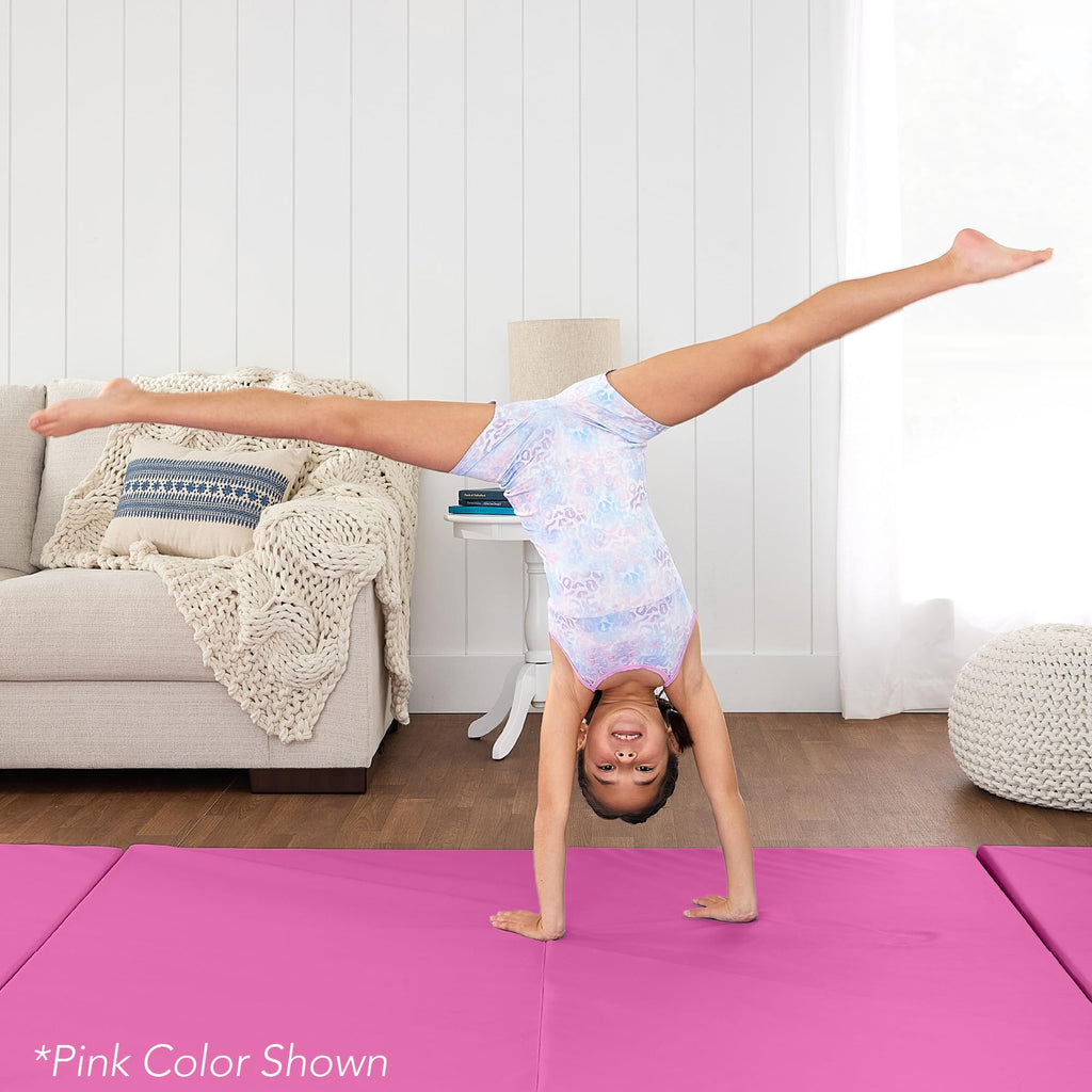 Best Choice Products 10ftx4ftx2in Folding Gym Mat 4-Panel Exercise Gymnastics Aerobics Workout Fitness Floor Mats w/Carrying Handles