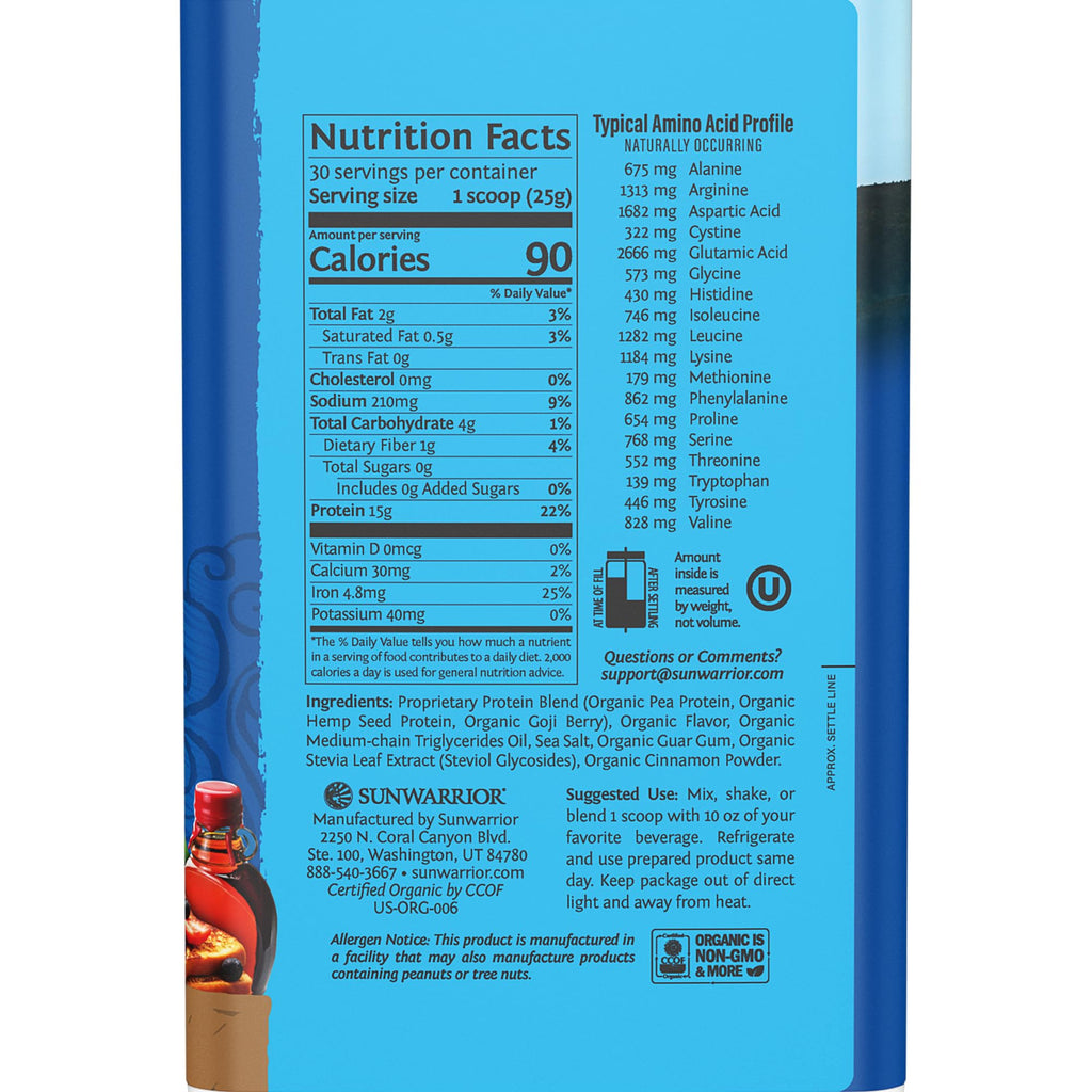 Organic Plant Based Protein Powder | Vegan Organic Protein Powder Vanilla Flavored with BCAA Amino Acids & Hemp Seed Pea Blend | Non-GMO Soy Dairy Filler & Gluten Free (Vanilla, 32 Servings)