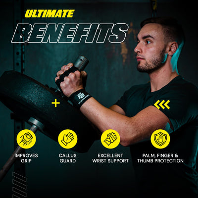 Fit Active Sports New Ventilated Weight Lifting Workout Gloves with Built-in Wrist Wraps for Men and Women - Great for Gym Fitness, Cross Training, Hand Support & Weightlifting.