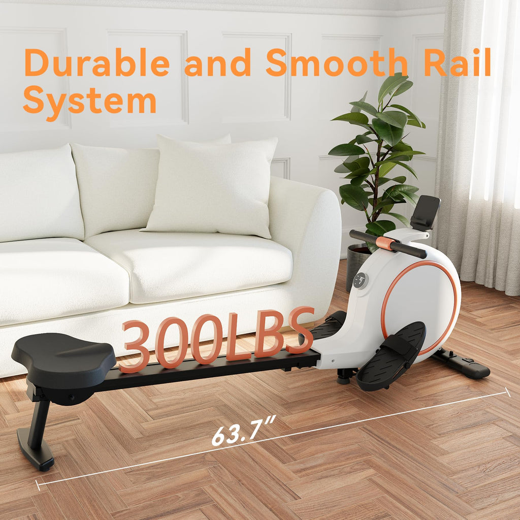 Superun Rowing Machines for Home, Magnetic Rowing Machine with 32 Levels, Rower Machine of Quiet Resistance & 300LBS Weight Capacity, Row Machine with LED Monitor, App Supported and Comfortable Seat