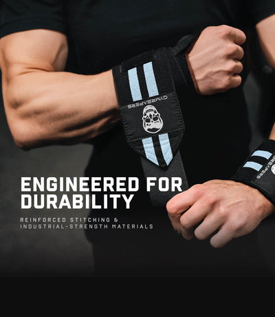 Gymreapers Weightlifting Wrist Wraps (IPF Approved) 18" Professional Quality Wrist Support with Heavy Duty Thumb Loop - Best Wrap for Powerlifting Competition, Strength Training, Bodybuilding