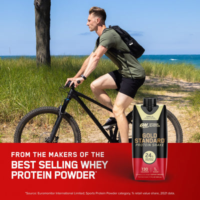 Optimum Nutrition Gold Standard Protein Shake, 24g Protein, Ready to Drink Protein Drinks, Chocolate, 11 Fl Oz, 12 Count (Pack of 1) (Packaging May Vary)