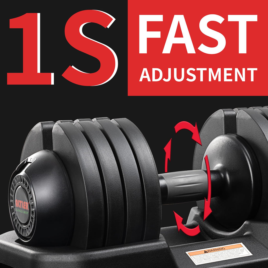 52LBS Single/Pair Adjustable Dumbbells Set Premium Rubber Coated Dumbbell Set with Secure Locking Mechanism for Safe & Customizable Strength Training