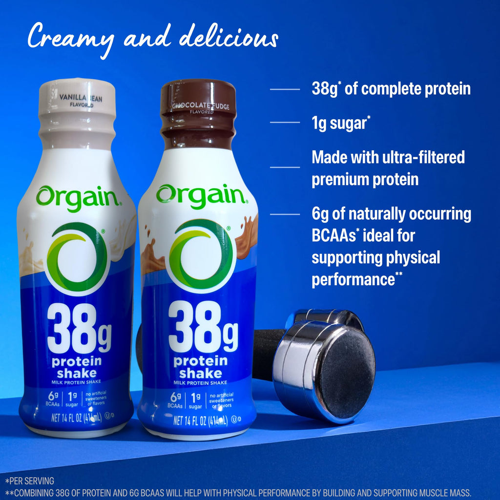 Orgain 30g High Protein Shake, Dairy Isolate Milk Protein, Vanilla Bean, 5g BCAAs, 1g Sugar Per Serving, Meal Replacement, Ready to Drink, Keto Friendly, Gluten-Free 11 Fl Oz (Pack of 12)