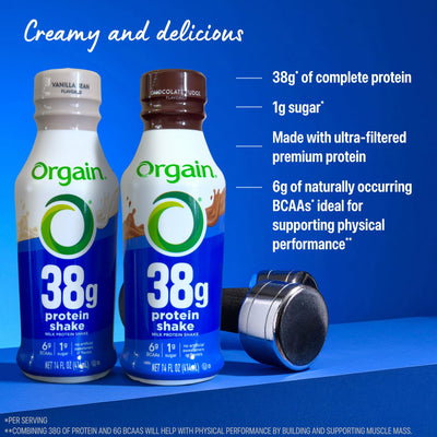 Orgain 30g High Protein Shake, Dairy Isolate Milk Protein, Vanilla Bean, 5g BCAAs, 1g Sugar Per Serving, Meal Replacement, Ready to Drink, Keto Friendly, Gluten-Free 11 Fl Oz (Pack of 12)