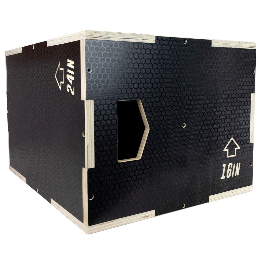 Ultra Fitness Gear Wooden Plyo Box, 31 Plyometric Jump Training Squat, Step Up, Jumps & More Workout Size S, M, L, XL