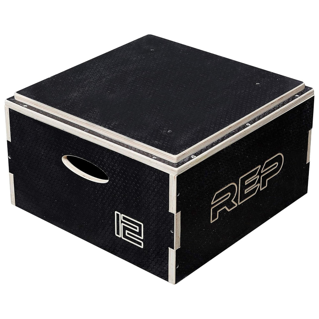 Rep Wooden Plyo Box | Stackable Jump Platforms for Home Gym Workouts | Multiple Height Options from 4, 6.8 and 12" Exercise Step Up Boxes for CrossFit & Plyometric Training | Durable Fitness Equipment