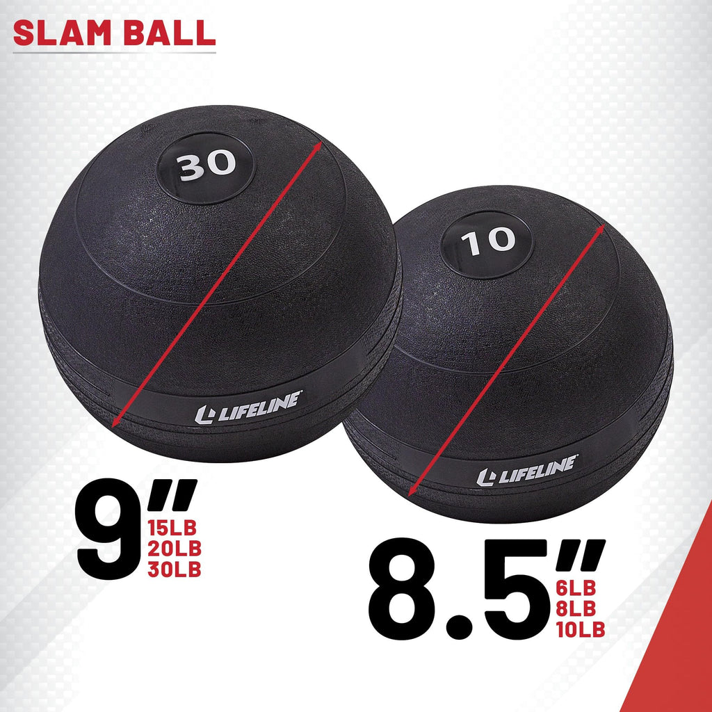 Lifeline Fitness Weighted Slam Ball - Easy to Grip Slam Ball for Home Gym and HIIT Workouts