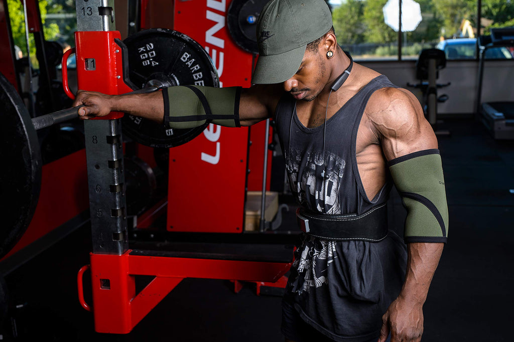 Gymreapers Elbow Sleeves for Weightlifting Powerlifting and Bench Press Support and Compression for Tendonitis Pain Relief 5mm Neoprene Training Gear for Men and Women