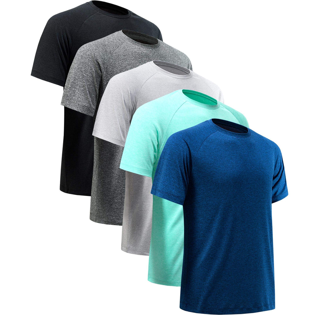 Workout Shirts for Men Short Sleeve Quick Dry Athletic Gym Active T Shirt Moisture Wicking