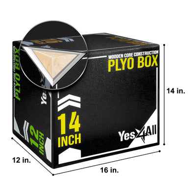 Yes4All 3-in-1 Soft-Padded Plyo Box With Wooden Core, Non-Slip Multi-Use Cushioned Plyometric Jump Box with Vinyl Cover for Jumping, Conditioning, Strength Training