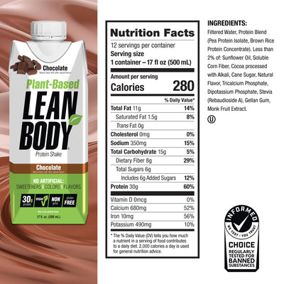 Labrada Lean Body Ready-to-Drink Cookies and Cream Protein Shake, 40g Protein, Whey Blend , 0 Sugar, Gluten No, 22 Vitamins & Minerals, (Recyclable Carton & Lid - Pack of 12) LABRADA , 17 Fl Oz (Pack of 12)
