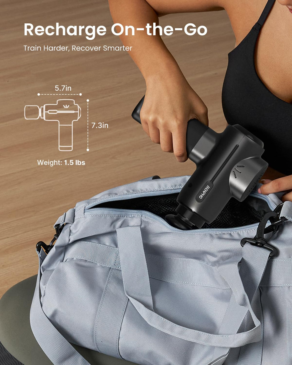 RENPHO Massage Gun Deep Tissue, Christmas Birthday Gifts for Women Men, Portable Percussion Massager for Back and Neck, Handheld Device with Carry Case, Active