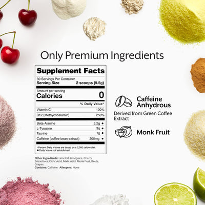 Promix Pre-Workout Powder, Strawberry Lemon – Boosts Focus, Energy & Endurance – With Caffeine, B12, Beta-Alanine & L-Tyrosine – Gluten & Dairy-Free, 10.05 oz