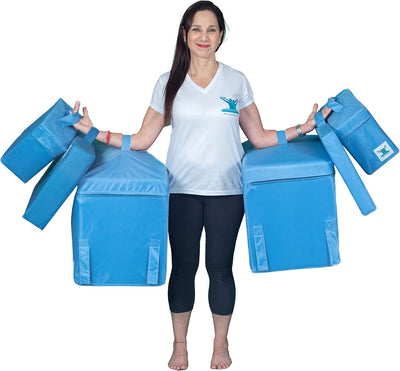 Pain Free-Posture Committed Foam Package (Blocks LARGE & 2 SMALL, Rolls LONG & SHORT, STRAP/Yoga Belt & Prism Glasses Bundle)-Used for All Posture Method Exercises-Back, Shoulder & Neck Pain