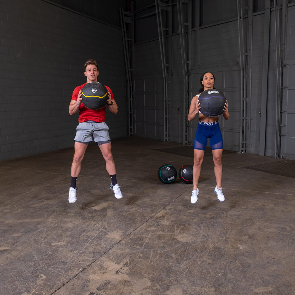 Body-Solid Heavy Rubber Medicine Ball - Non Bouncing Wall Balls for Strength Training, Weight Loss Workout, Core Exercise and Home Gym Fitness, Black