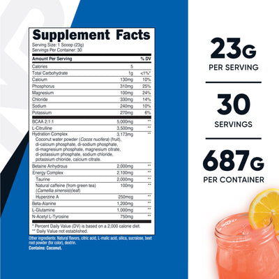 Nutricost Intra-Workout Powder, 30 Servings (Pink Lemonade) - Non-GMO, Gluten Free, Intraworkout Supplement