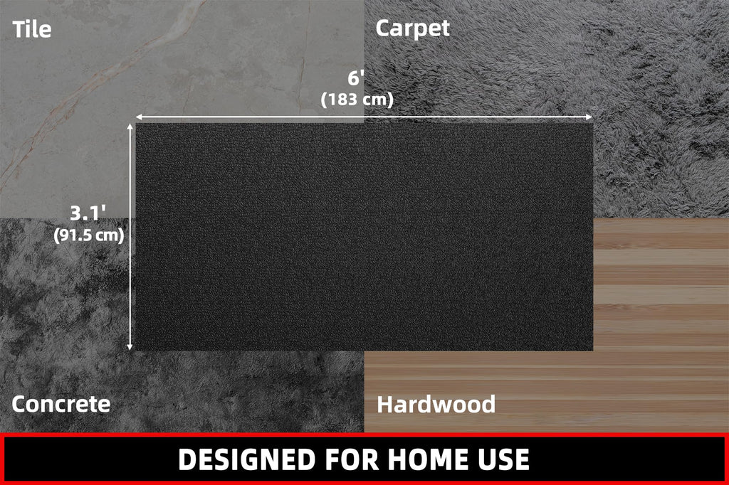 Treadmill Mat, 7'x3'/6'x3'/6'x2.5'/5.6'x2'/4'x2', 6mm Thick Exercise Equipment Gym Mat for Hardwood FloorCarpet, Compatible with Peloton Bike, Indoor Spin Bike, Elliptical