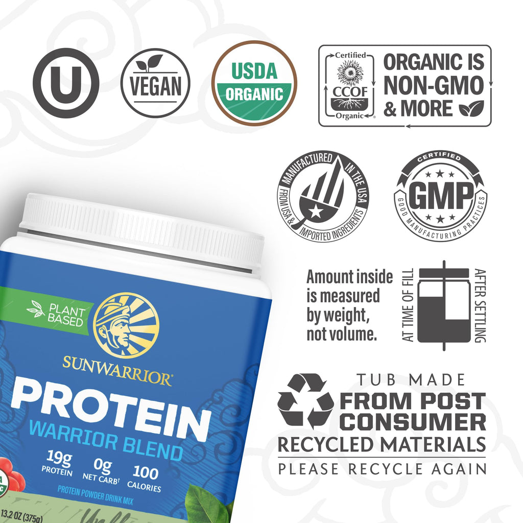 Organic Plant Based Protein Powder | Vegan Organic Protein Powder Vanilla Flavored with BCAA Amino Acids & Hemp Seed Pea Blend | Non-GMO Soy Dairy Filler & Gluten Free (Vanilla, 32 Servings)