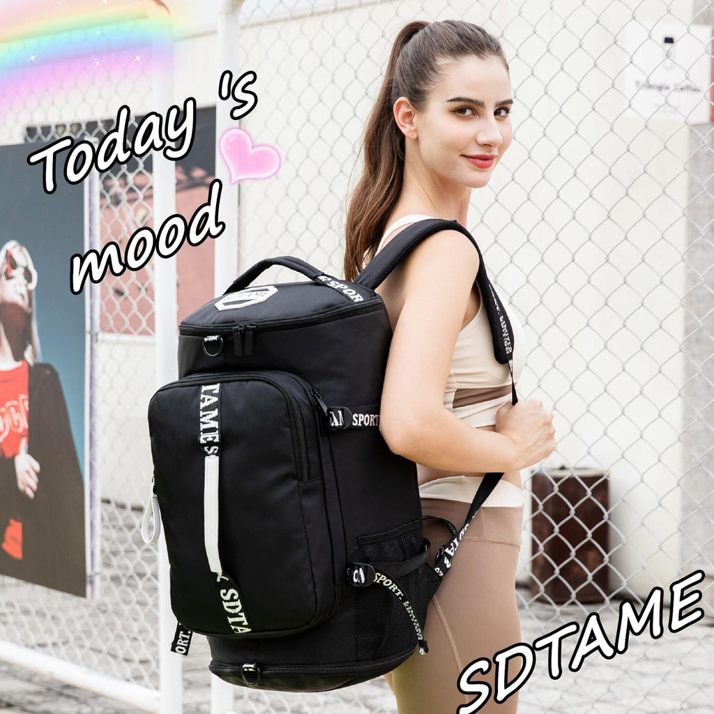 Gym Duffle Bag Backpack with Shoe Compartment,4 ways Travel Backpack for Women and Men,Multi-Functional Weekender bag with Waterproof Layer&Laptop Compartment for Fitness, Travel,Camping