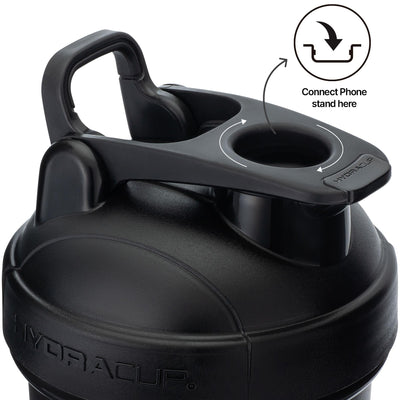 Hydra Cup ProFlow [2 Pack] 28 oz Shaker Bottles for Protein Shakes, Shaker Cups with Ball Blender Whisk, Shaker Bottle with Handle, Travel To Go, BPA Free (Black & Grey, 28oz)