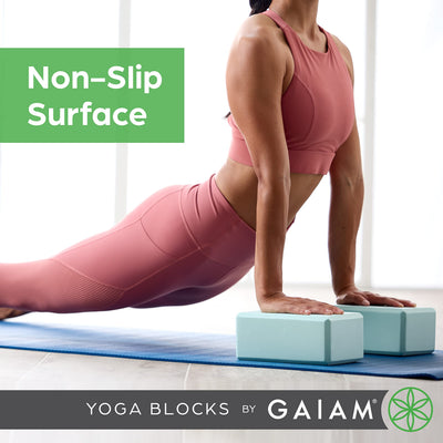 Gaiam Yoga Block - Supportive Latex-Free Eva Foam - Soft Non-Slip Surface with Beveled Edges for Yoga, Pilates, Meditation - Yoga Accessories for Stability, Balance, Deepen Stretches