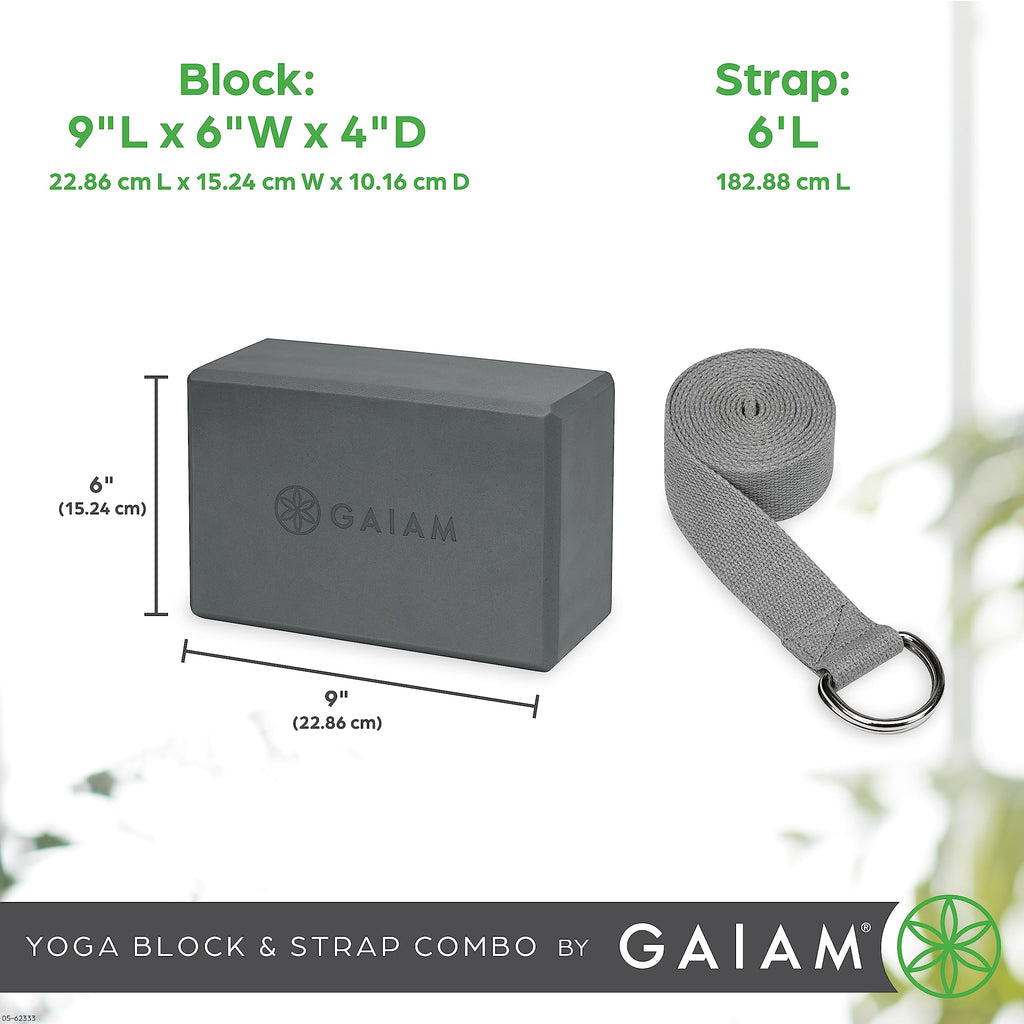 Gaiam Yoga Block - Supportive Latex-Free Eva Foam - Soft Non-Slip Surface with Beveled Edges for Yoga, Pilates, Meditation - Yoga Accessories for Stability, Balance, Deepen Stretches