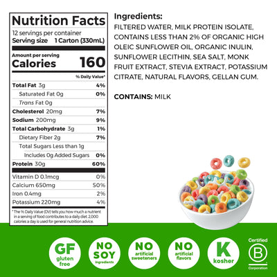 Orgain 30g High Protein Shake, Dairy Isolate Milk Protein, Vanilla Bean, 5g BCAAs, 1g Sugar Per Serving, Meal Replacement, Ready to Drink, Keto Friendly, Gluten-Free 11 Fl Oz (Pack of 12)