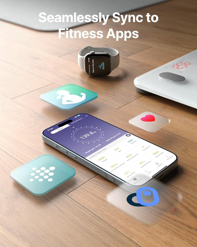 FITINDEX Smart Scale for Body Weight, Scale with BMI, Body Fat, Muscle Mass, Bluetooth,13 Body Composition Analyzer, Sync APP, Digital Bathroom, 400lb, White