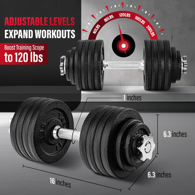 Yes4All Old School Adjustable Dumbbell Set with Weight Plates, Star Lock Collars/Connector, 40lbs to 200lbs Adjustable Weight Plates Set